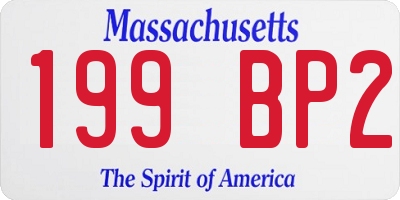 MA license plate 199BP2