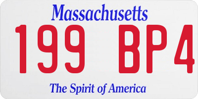 MA license plate 199BP4