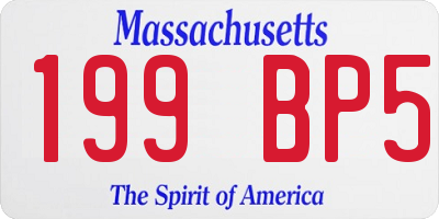 MA license plate 199BP5