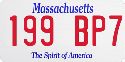MA license plate 199BP7