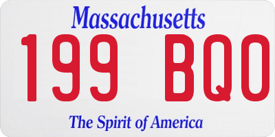 MA license plate 199BQ0