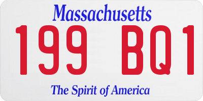MA license plate 199BQ1