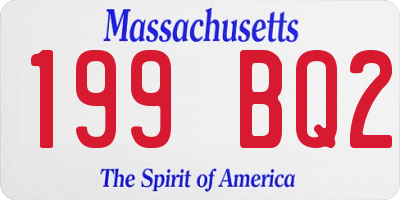 MA license plate 199BQ2