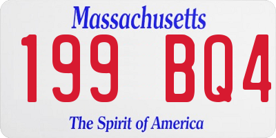 MA license plate 199BQ4