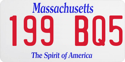 MA license plate 199BQ5