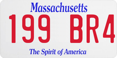 MA license plate 199BR4