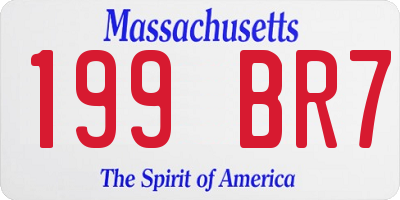 MA license plate 199BR7