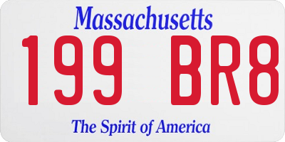 MA license plate 199BR8