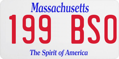 MA license plate 199BS0