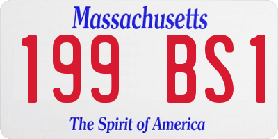 MA license plate 199BS1