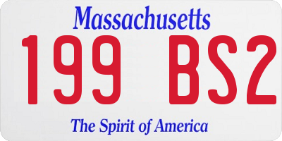 MA license plate 199BS2