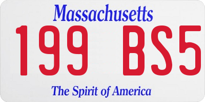 MA license plate 199BS5