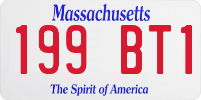 MA license plate 199BT1