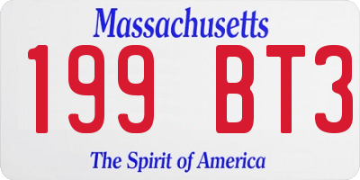 MA license plate 199BT3