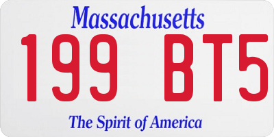 MA license plate 199BT5