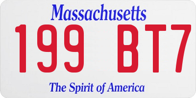 MA license plate 199BT7
