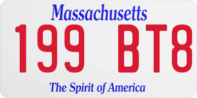 MA license plate 199BT8