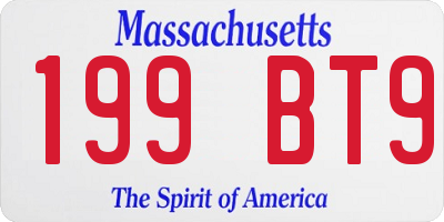 MA license plate 199BT9