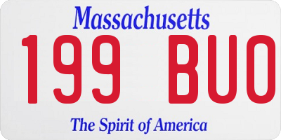 MA license plate 199BU0