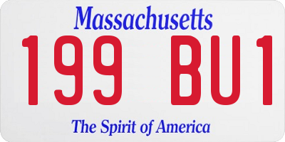 MA license plate 199BU1