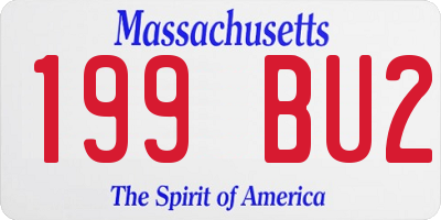 MA license plate 199BU2