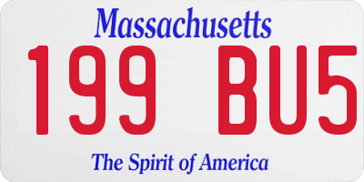 MA license plate 199BU5