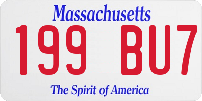 MA license plate 199BU7