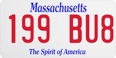 MA license plate 199BU8