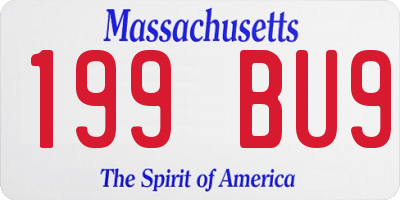 MA license plate 199BU9