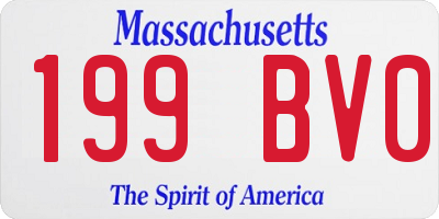 MA license plate 199BV0