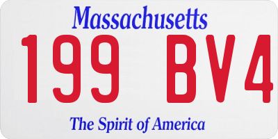 MA license plate 199BV4