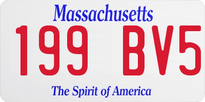 MA license plate 199BV5