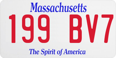 MA license plate 199BV7