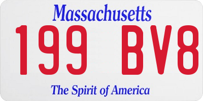 MA license plate 199BV8