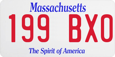 MA license plate 199BX0