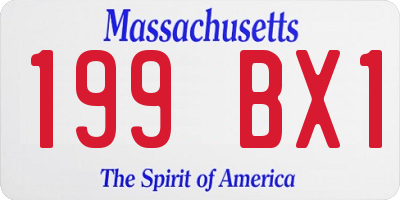 MA license plate 199BX1