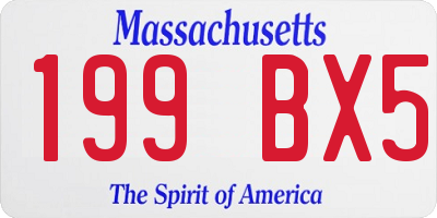 MA license plate 199BX5