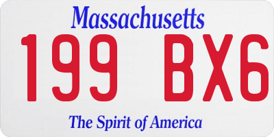 MA license plate 199BX6