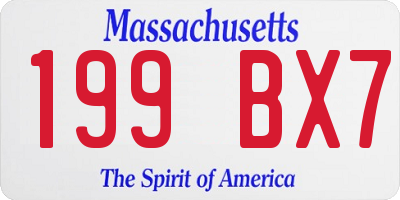 MA license plate 199BX7