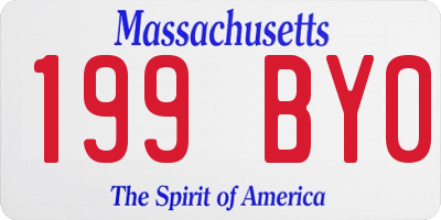 MA license plate 199BY0