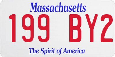 MA license plate 199BY2