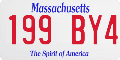 MA license plate 199BY4