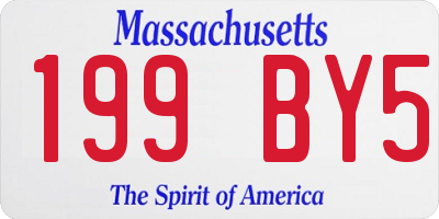 MA license plate 199BY5
