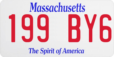 MA license plate 199BY6