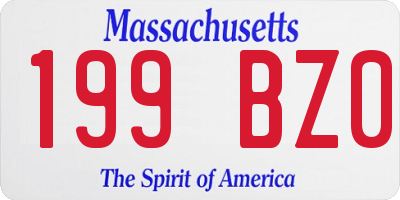MA license plate 199BZ0