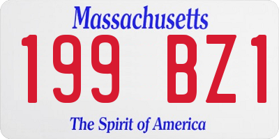 MA license plate 199BZ1