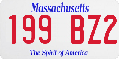 MA license plate 199BZ2