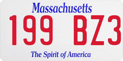 MA license plate 199BZ3