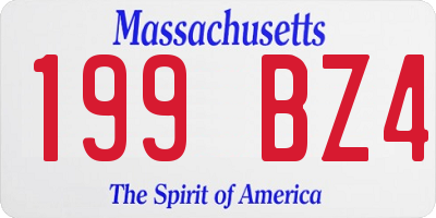 MA license plate 199BZ4