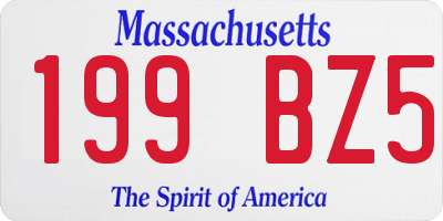 MA license plate 199BZ5